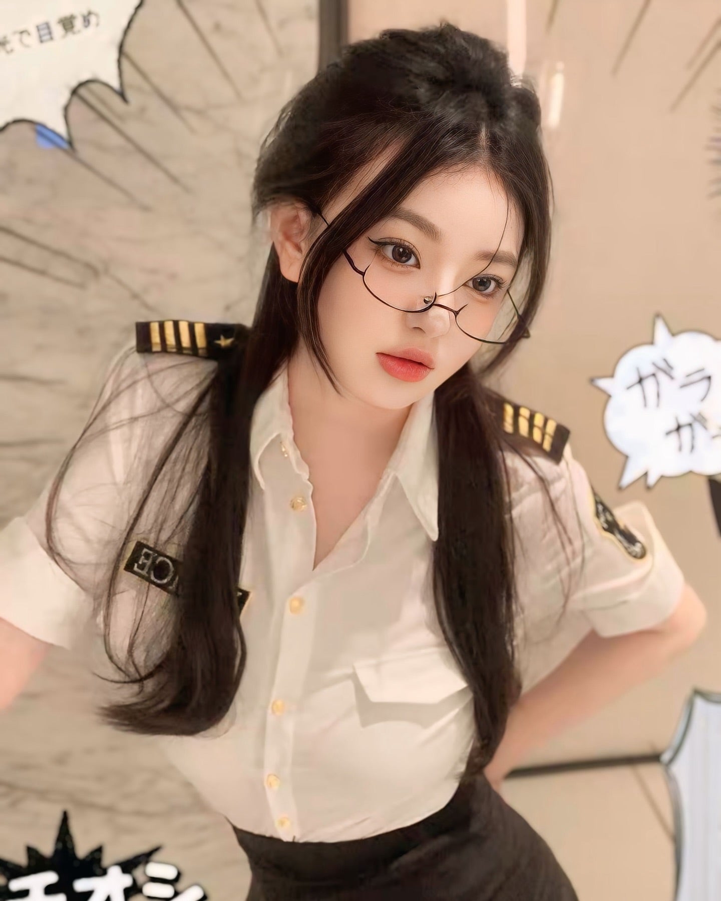 ชุดคอสเพลย์ตำรวจ งานเชิ้ตกระดุม-กระโปรงทรงเอ-1