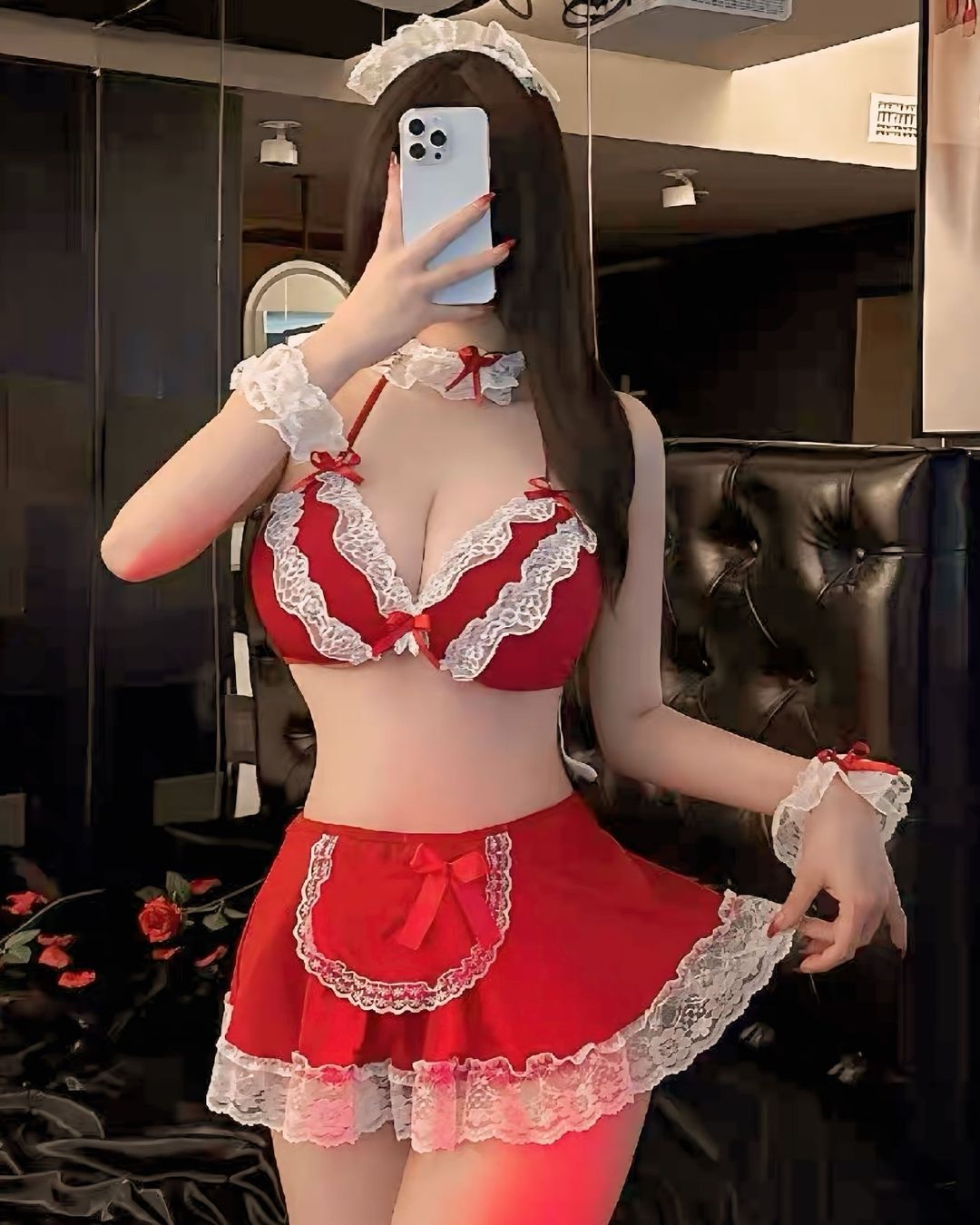 ชุดคอสเพลย์สาวใช้สุดแซ่บ สีแดงแรงฤทธิ์-1