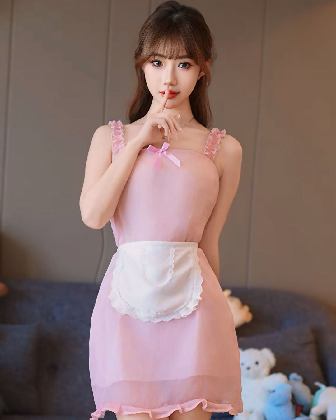 ชุดเมดแม่บ้านสีชมพูหวานๆ สุดเซ็กซี่-3