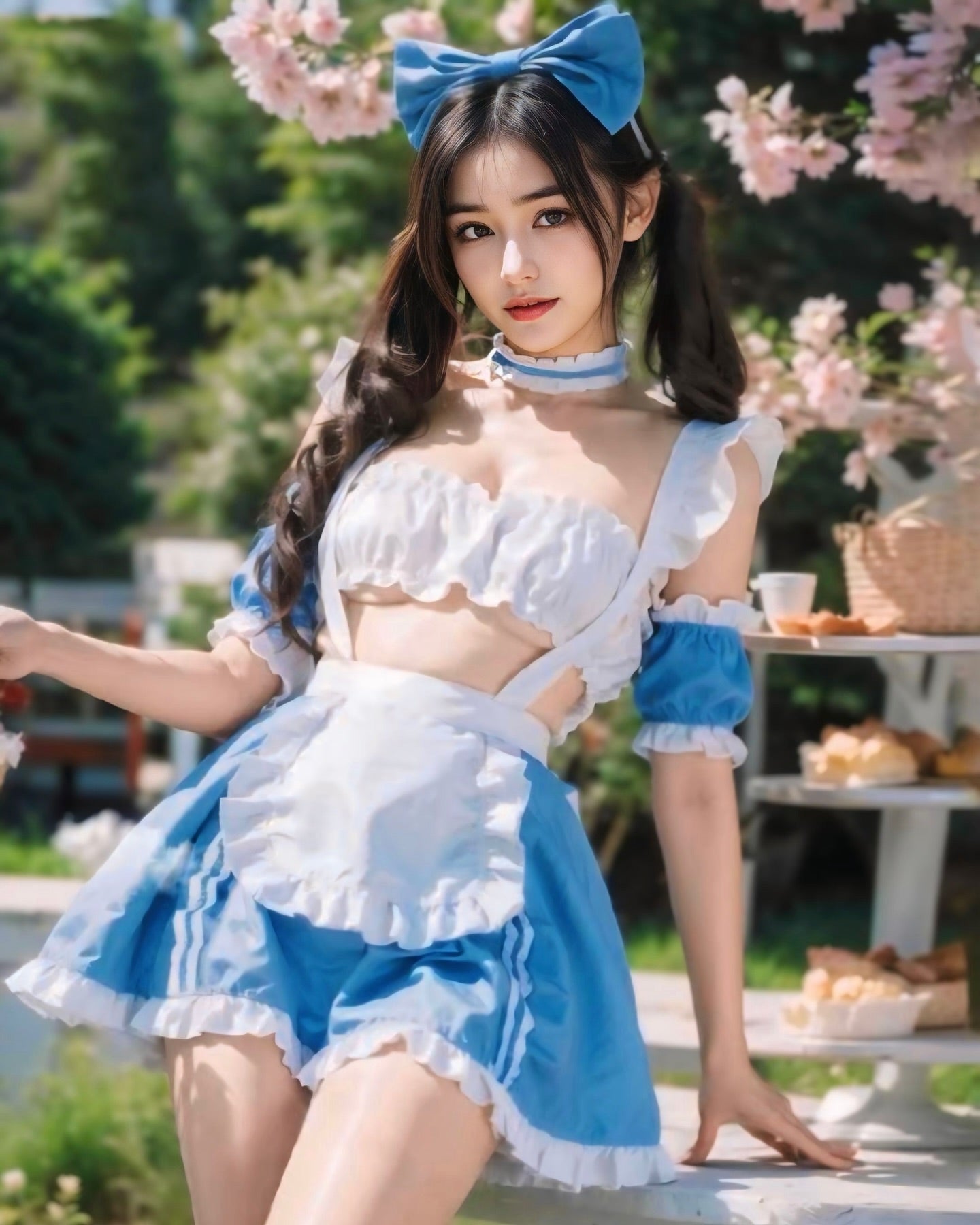 ชุดเมดแม่บ้านครบเซ็ท พร้อมโช้คเกอร์และปลอกแขน-2