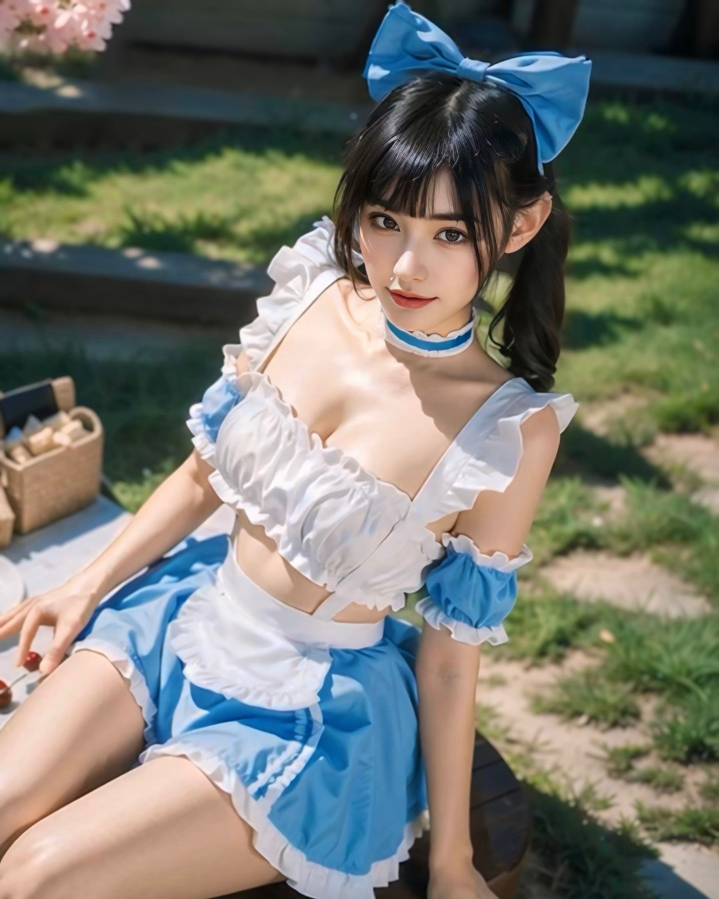 ชุดเมดแม่บ้านครบเซ็ท พร้อมโช้คเกอร์และปลอกแขน-3