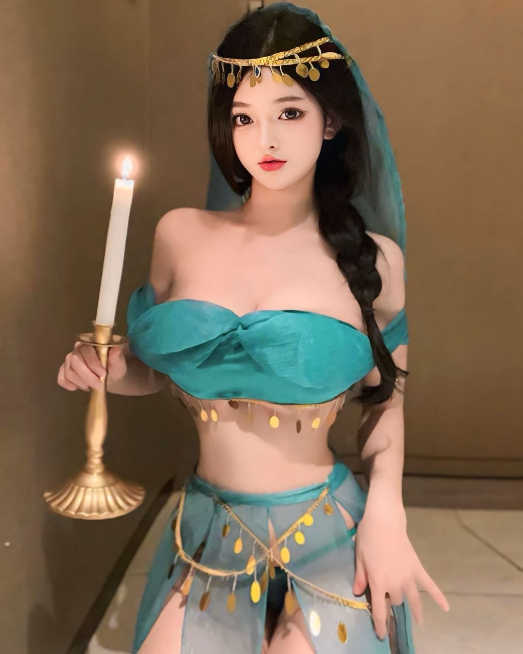 ชุดคอสเพลย์เจ้าหญิงจัสมินสุดหรู พร้อมผ้าคาดผมเข้าชุด-3