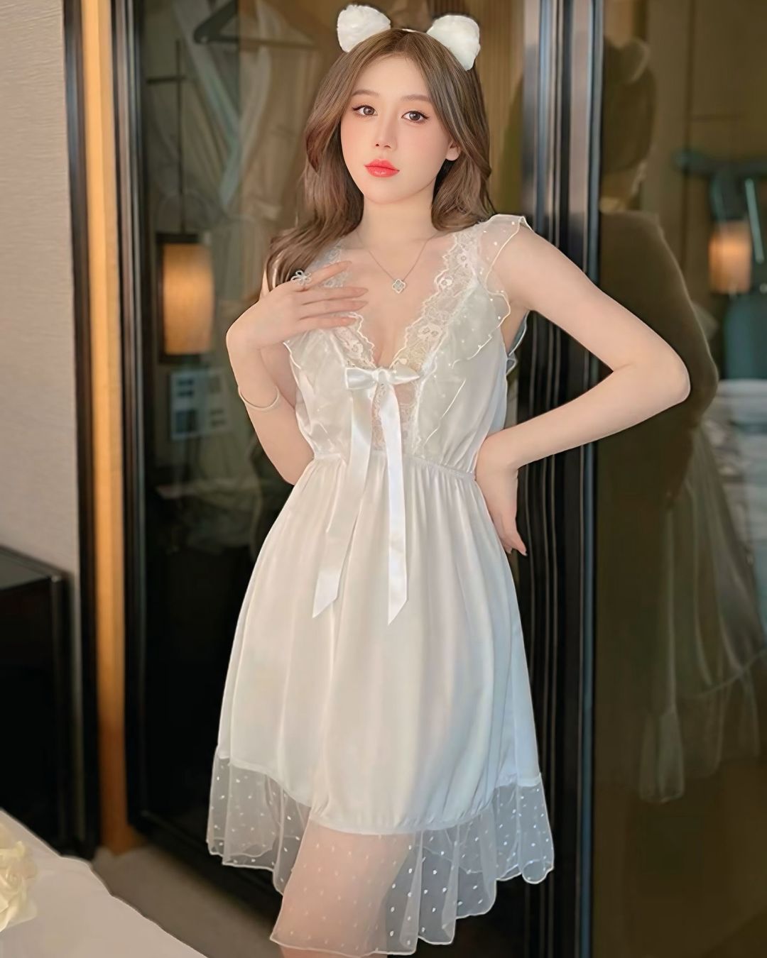 ชุดนอนผ้าซาตินเกรดพรีเมี่ยม สไตล์ลูกคุณ-1