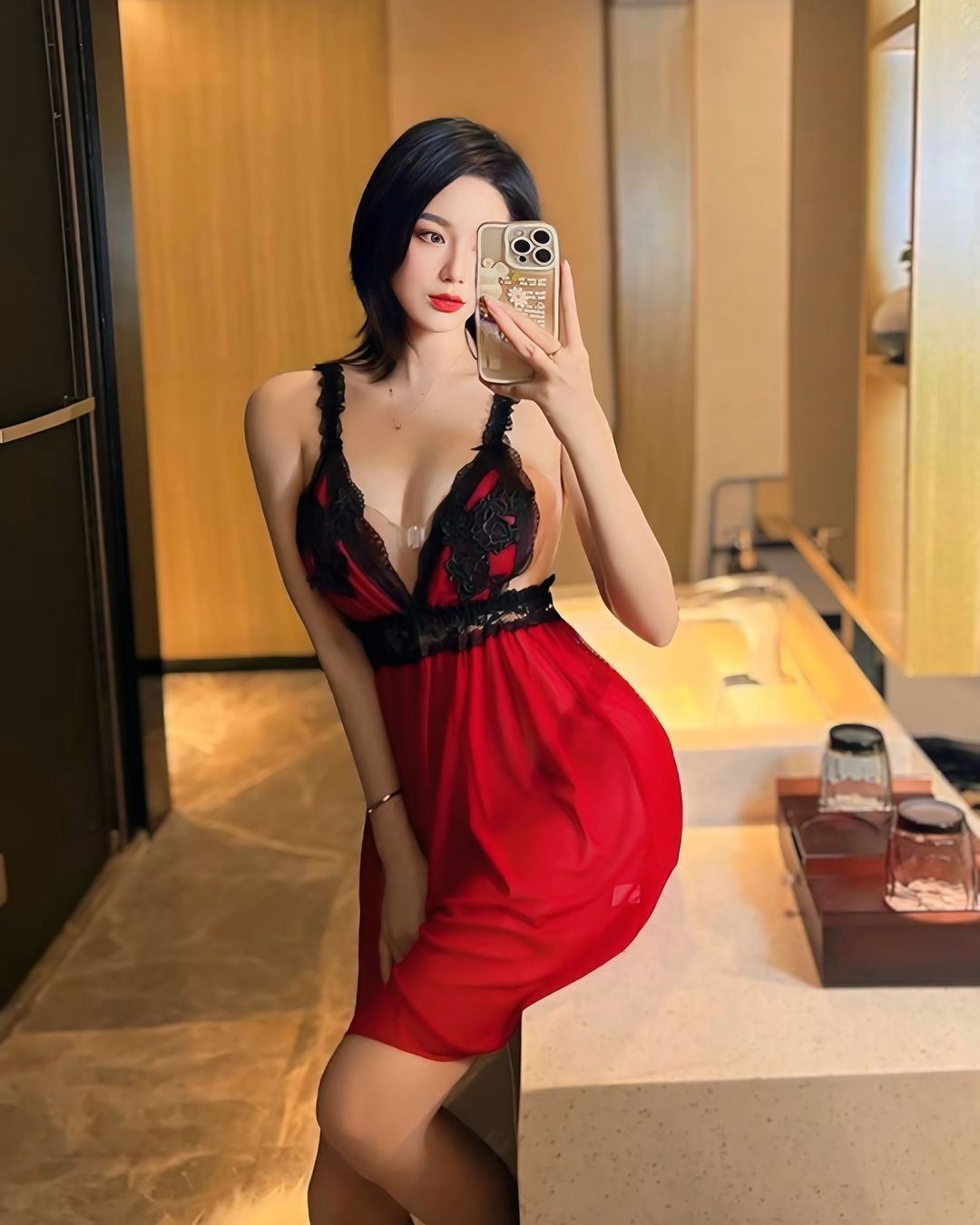 ชุดนอนเดรสลูกไม้ซีทรูสุดเย้ายวนและเซ็กซี่-2
