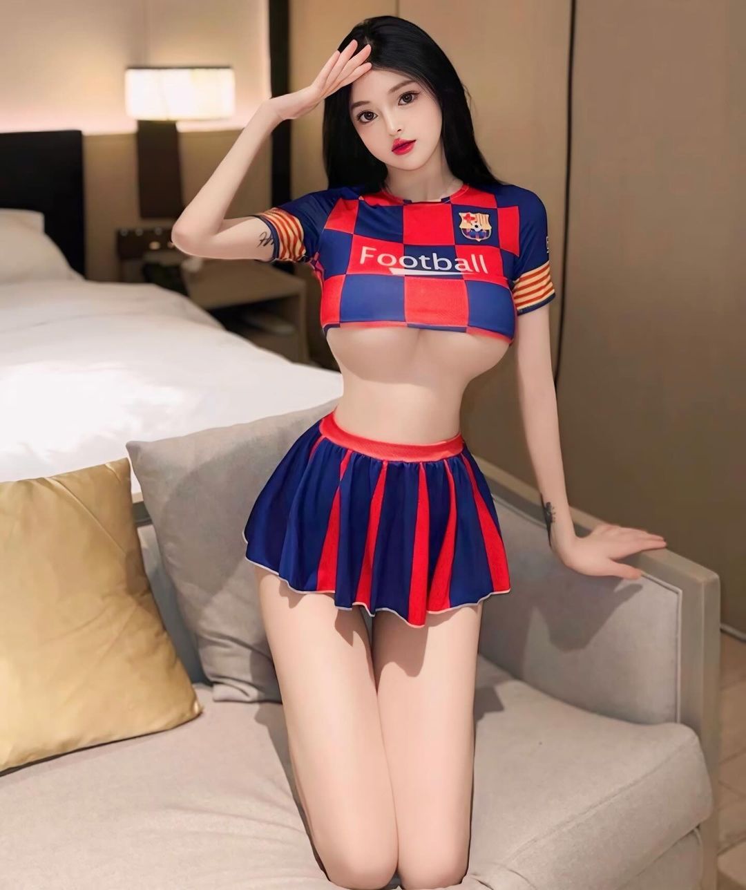 ชุดคอสเพลย์ฟุตบอล สไตล์สาวบาร์ซ่า-2