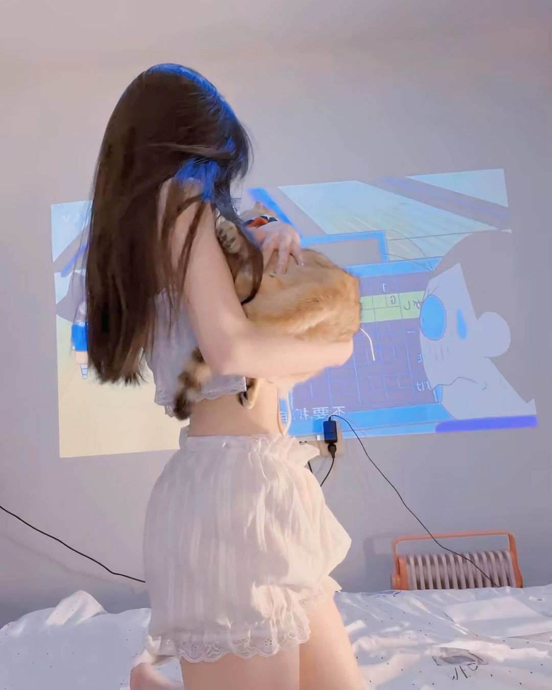 ชุดนอนลูกไม้สไตล์น่ารักใสๆ สีขาว-3