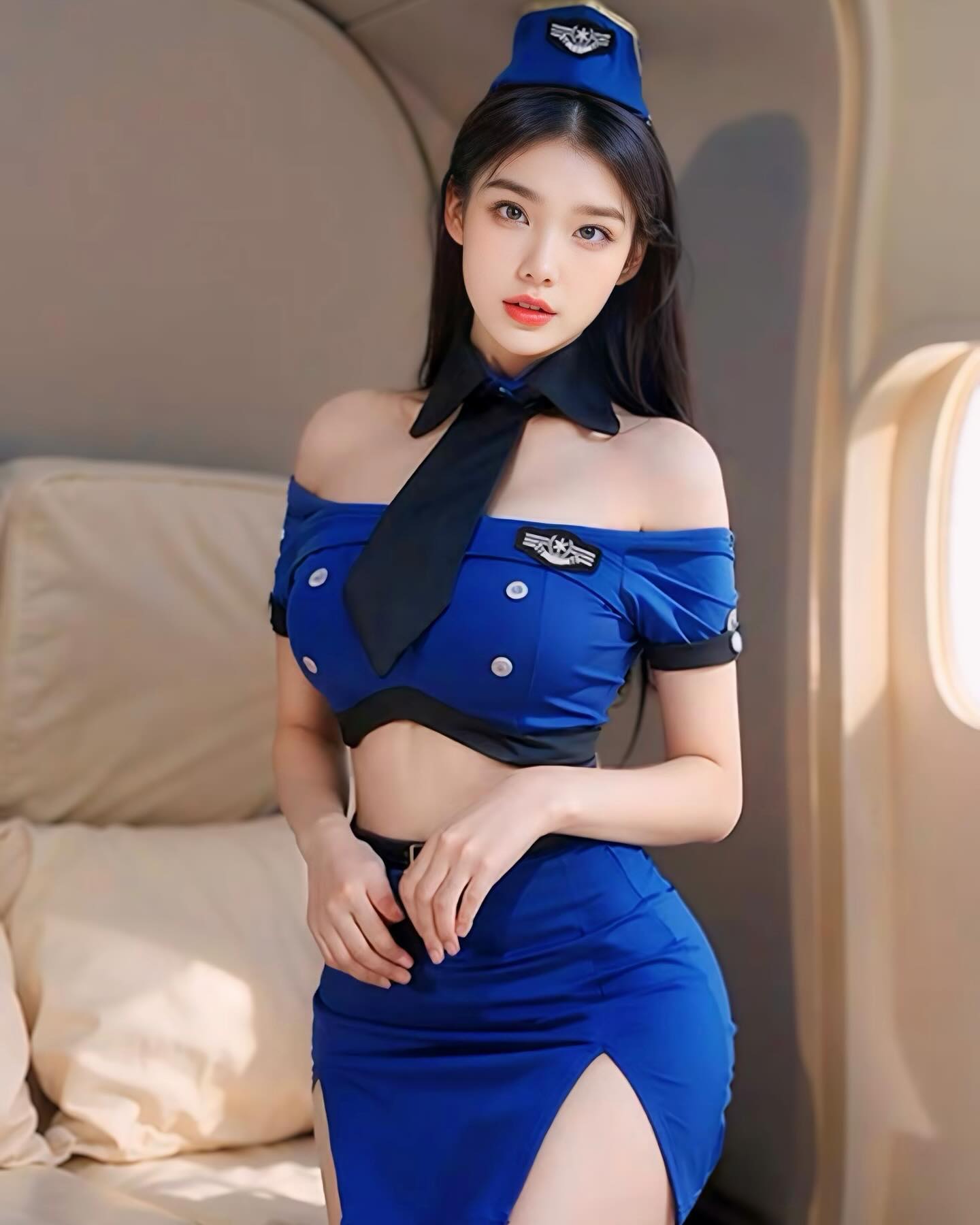 ชุดคอสเพลย์แอร์โฮสเตสงานสายไขว้ อุปกรณ์ครบชุด-1