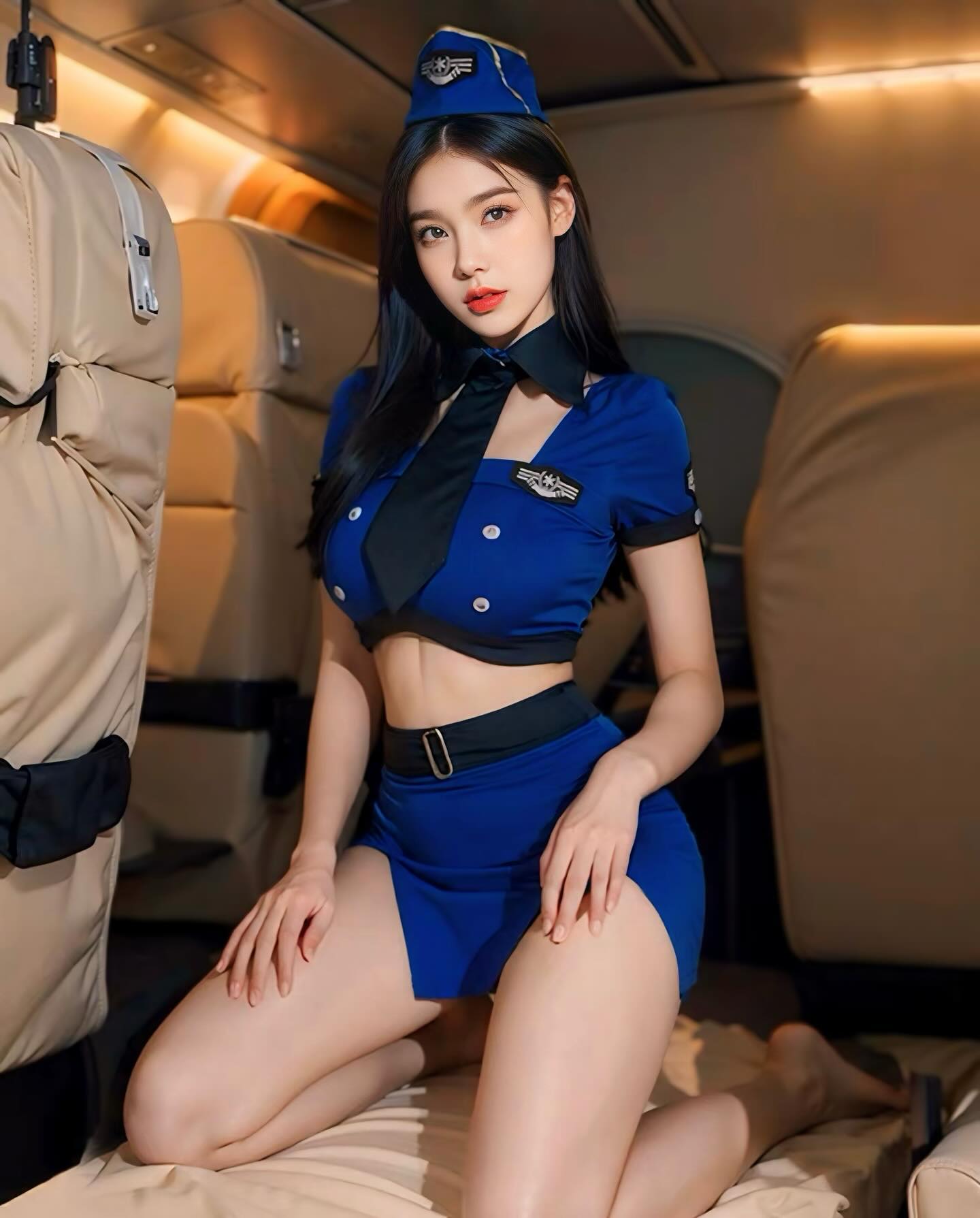 ชุดคอสเพลย์แอร์โฮสเตสงานสายไขว้ อุปกรณ์ครบชุด-3