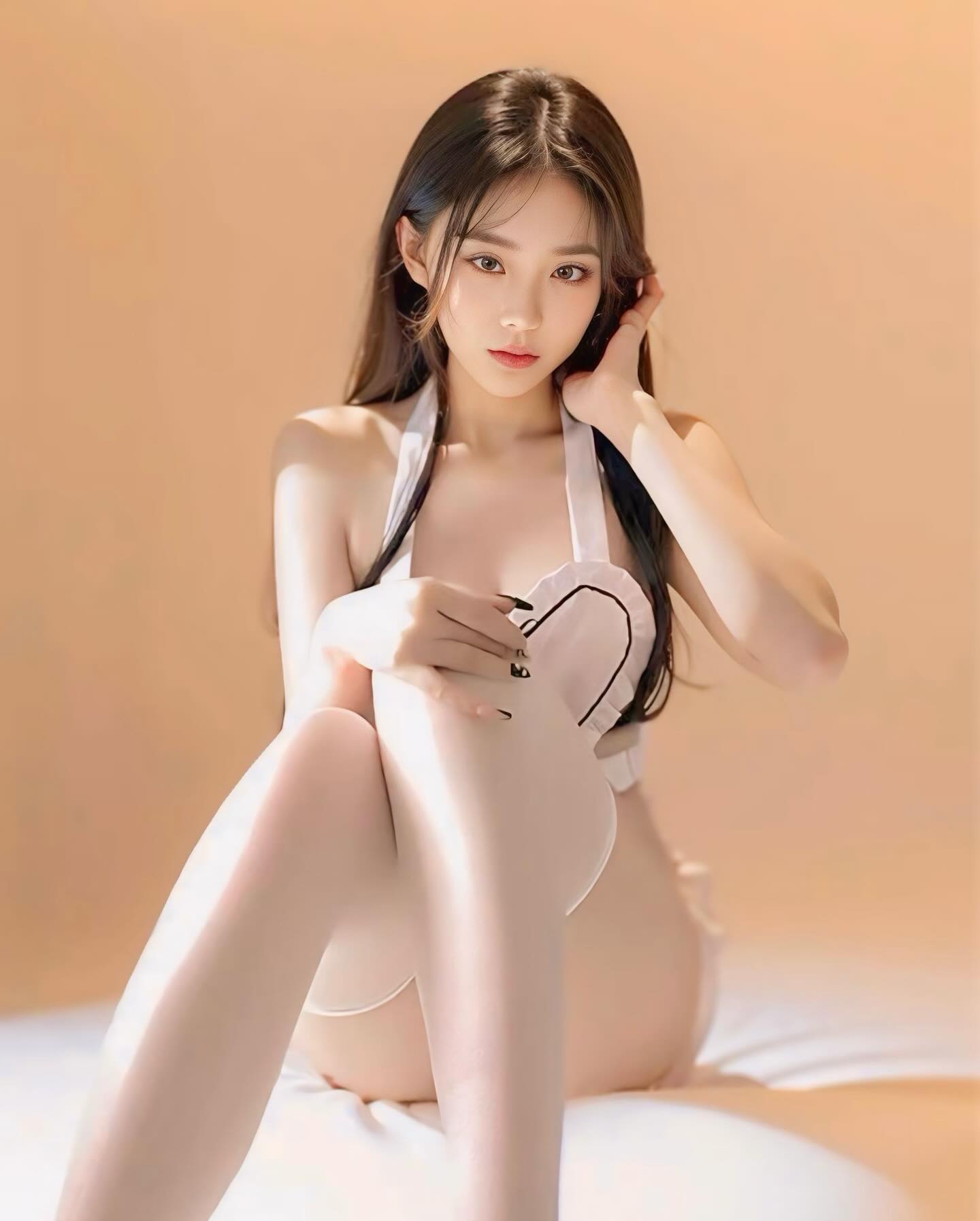 ชุดเมดแม่บ้านรูปหัวใจงานผูกหลัง-3