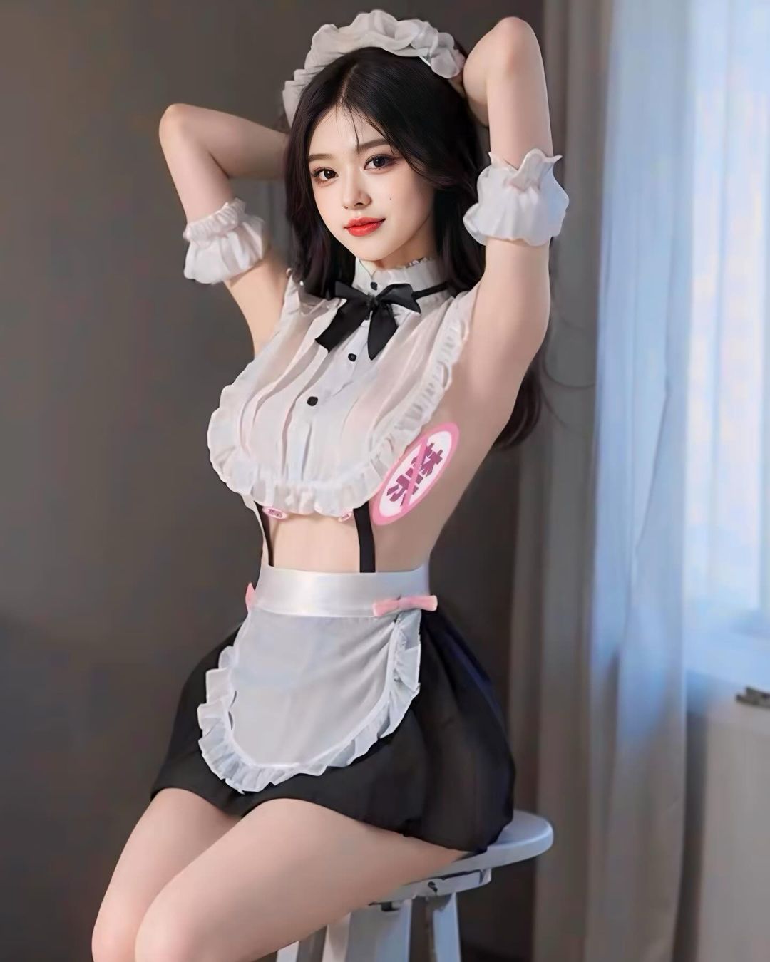 ชุดคอสเพลย์เมดแม่บ้านสุดหวานแอบแซ่บ พร้อมที่คาดผม-1