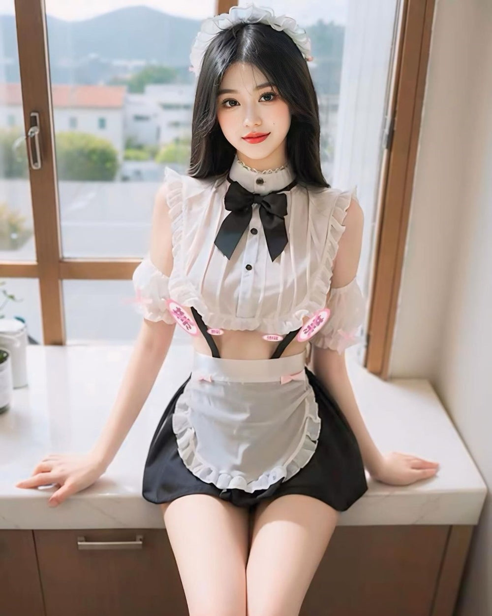 ชุดคอสเพลย์เมดแม่บ้านสุดหวานแอบแซ่บ พร้อมที่คาดผม-2