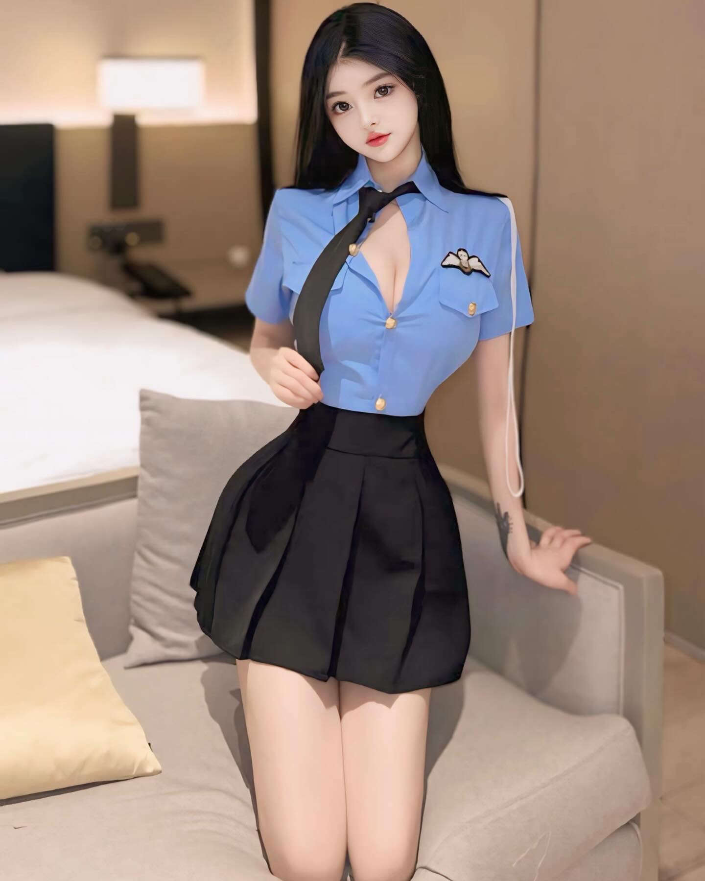 ชุด Cosplay ตำรวจสาวสุดแซ่บ พร้อมเนคไทสุดเท่ห์-3