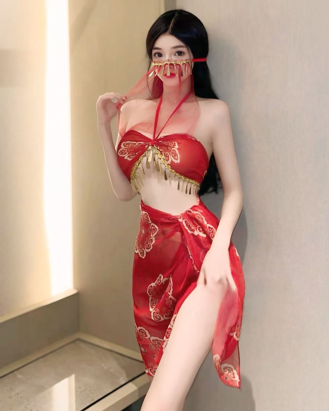 ชุดคอสเพลย์สาวจีน แดงแสบตาเซ็กซี่เย้ายวนใจ-2