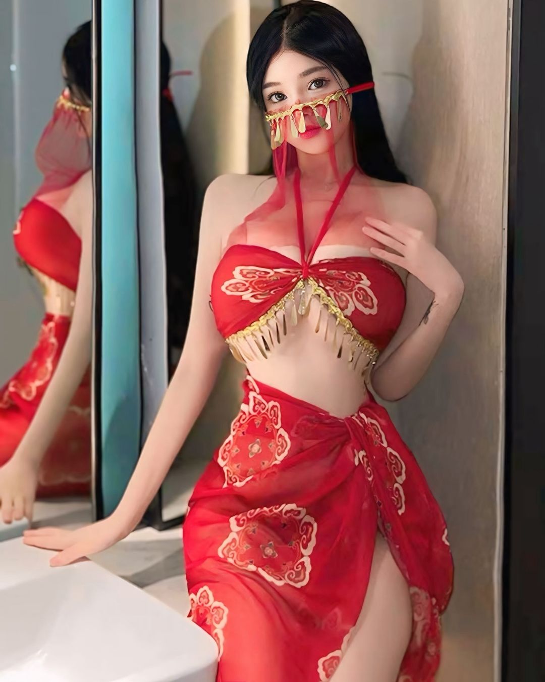 ชุดคอสเพลย์สาวจีน แดงแสบตาเซ็กซี่เย้ายวนใจ-3