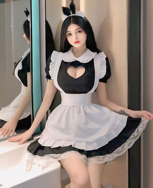 ชุดเมดแม่บ้าน งานเว้าหน้าอกรูปหัวใจ-2